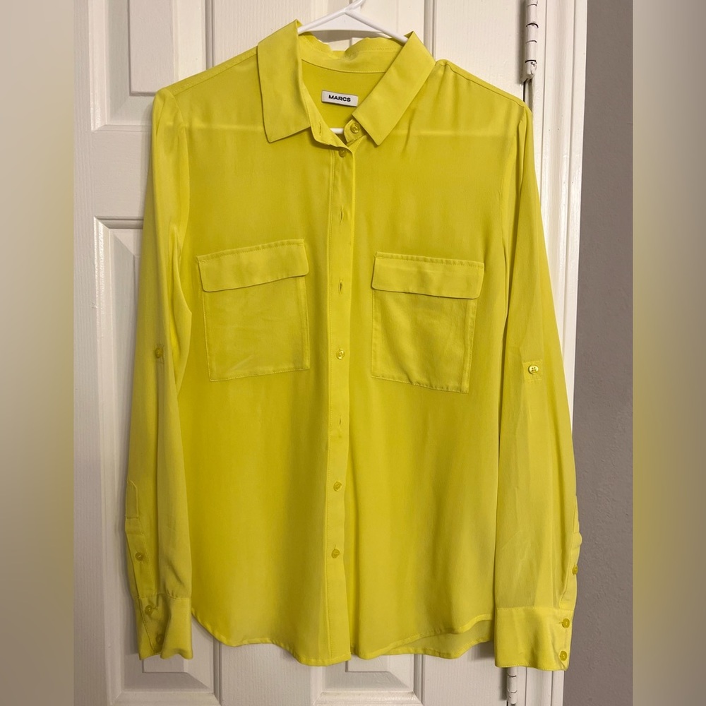 MARCS shirt. 100% silk. Yellow. Australia Size 10= US 6. never wear